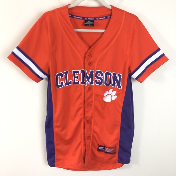 Colosseum Other - Clemson Tigers Colosseum Baseball Jersey Men's Sz S Orange Purple NCAA